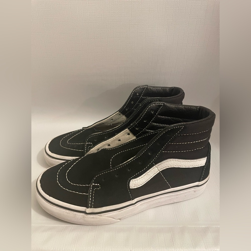 Vans Black and White Kids High-Top Sneakers